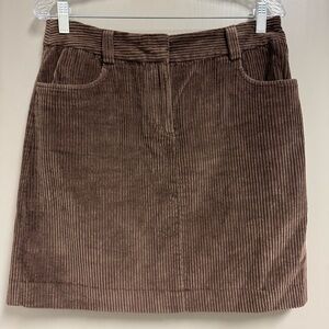 Boden Wide Wale Corduroy Skirt Brown US size 10 Pockets